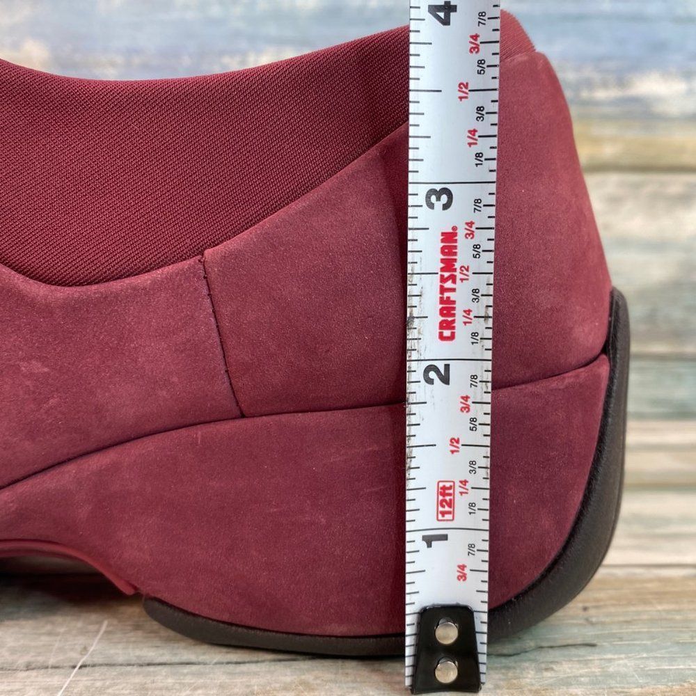 Rockport Ankle Boot Bootie Womens 6M Burgundy Nubuck Leather Slip On Lightweight - Picture 11 of 12